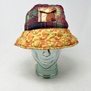 NWT Urban Outfitters Woman’s Hat os Quilted Bucket Patchwork Packable w/ Pocket